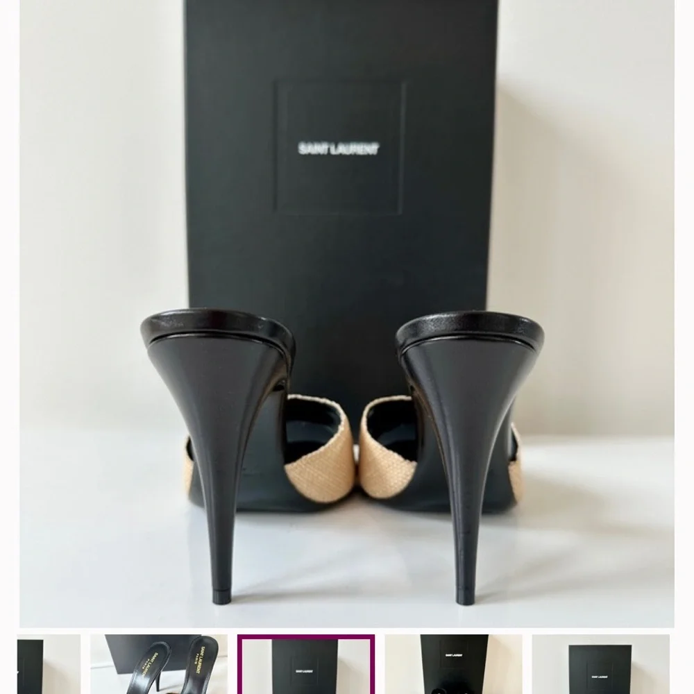 Saint Laurent Black and Tan Women's Shoes - Picture 7 of 7